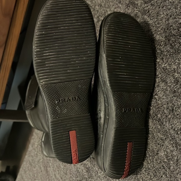 Prada Leather Knee-High Lace-Up Black Boots - size 37 - Picture 5 of 6